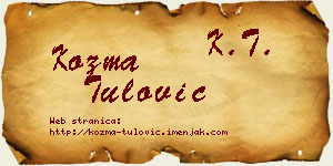 Kozma Tulović vizit kartica